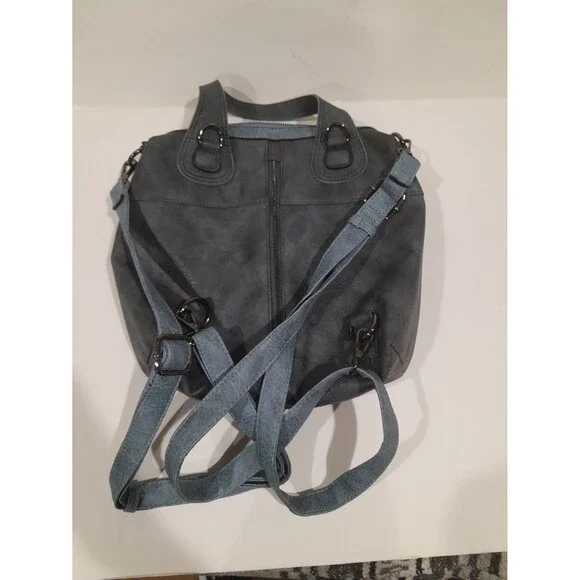 Liz Soto Purse, Blue Leather Convertible - Picture 7 of 8